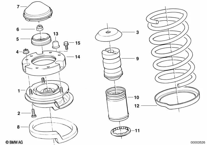 Staffa di correzione della campanatura della ruota OEM 31331137188 per BMW Serie 7 E32 730i... e altro ancora. BMW originale.