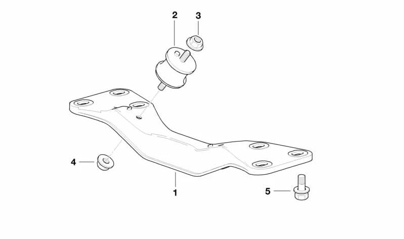 Silentblock de goma OEM 22316750821 para BMW Z8 E52 (soporte de transmisión manual). Original BMW.