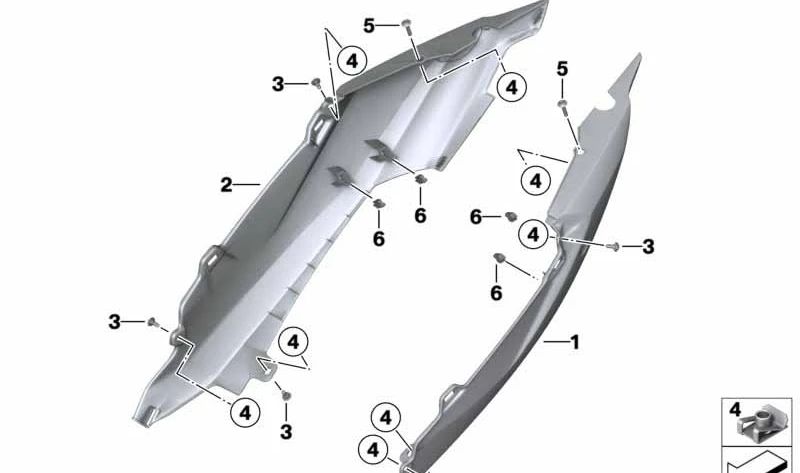 Revestimiento compartimento casco derecho OEM 46638546100 para BMW Motorrad C evolution K17 (04/2013-07/2020). Original BMW Motorrad.