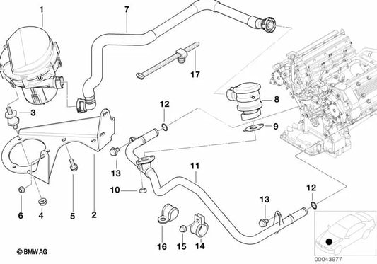 Bomba de aire OEM 11721433900 para BMW Z8 E52 (12/1998 - 07/2003). Original BMW.