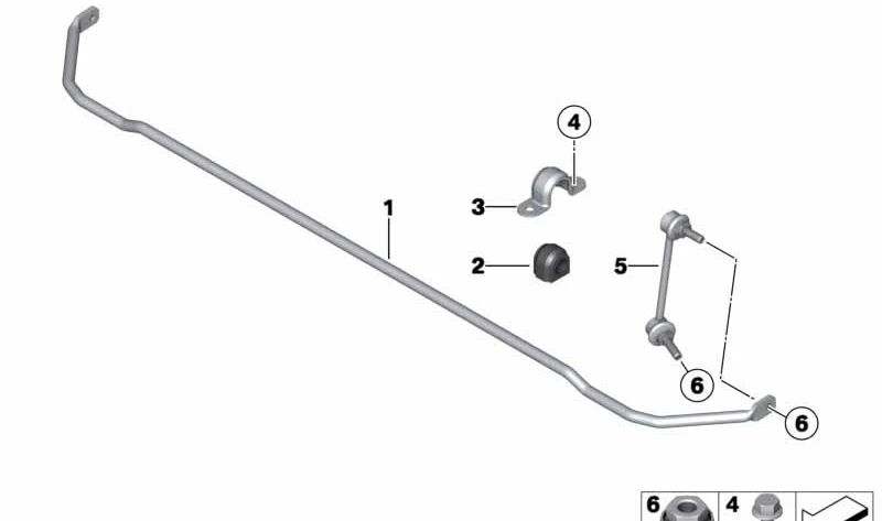 Estabilizador trasero OEM 33559808013 para MINI Countryman R60, Paceman R61. Original MINI.