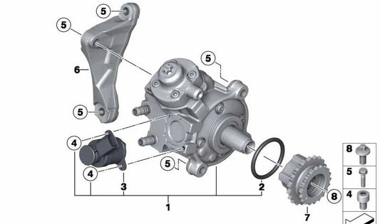 Soporte de alta presión OEM 13518599773 para BMW F20, F21, F22, E90, E91, E92, E93, F30, F31, F34, F32, F33, F36, F07, F10, F11, F06, F12, F13, F01, F02, E84, F25, F26, E70, F15, E71, F16 y MINI R55, R56, R57, R58, R59, R60, R61. Original BMW y MINI