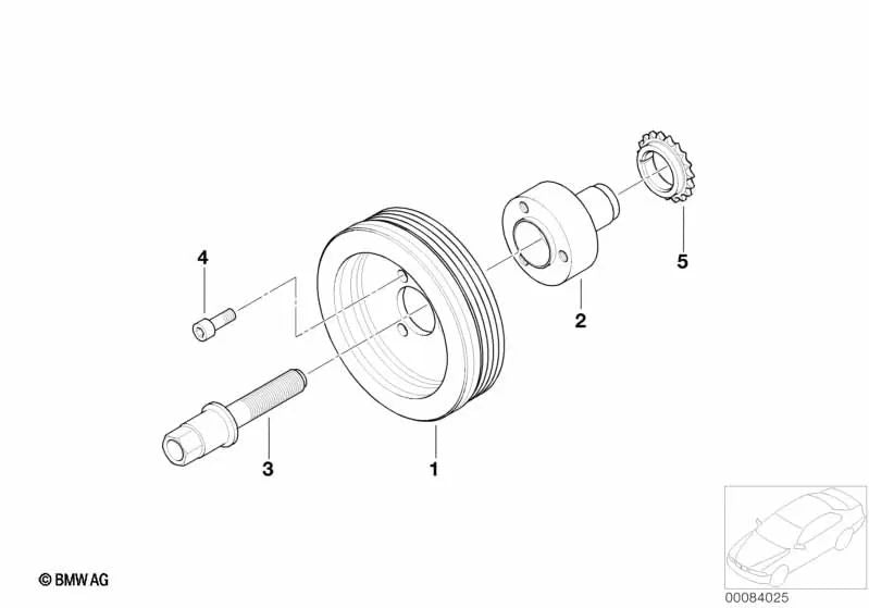 Roda de corrente OEM 11317502180 para BMW E81, E87, F20, F30, X5, Z4... e muito mais. BMW genuíno.