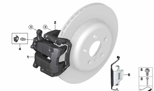 Pinza de freno negra derecha OEM 34216870578 para BMW Serie 7 (G11, G12). Original BMW