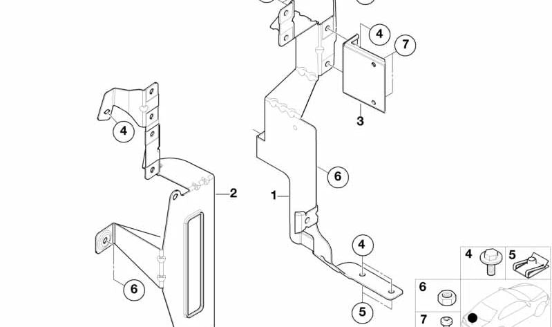 Soporte trasero OEM 65128378014 para BMW Serie 3 E46 (316i, 318d) todos los modelos compatibles. Pieza original BMW.