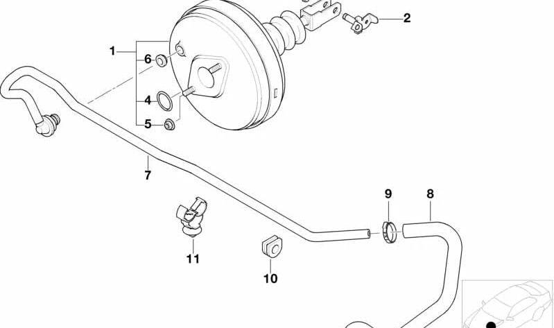 Manguito de freno OEM 34336751593 para BMW E36 y Z3. Original BMW.