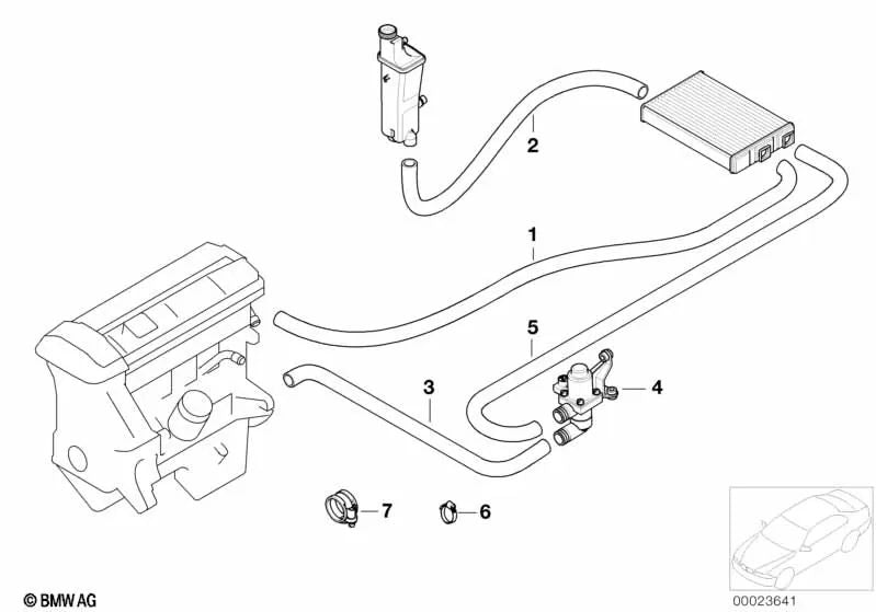 Válvula de agua OEM 64218364981 para BMW Serie 3 E46 320d M47. Original BMW.