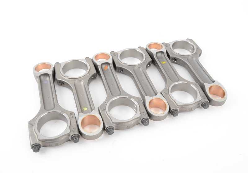 Juego de bielas OEM 11247798368 para BMW E46, E90, E91, E92, E93, E60, E61, E63, E64, E65, E66, E83, E53, E70, E71. Original BMW.