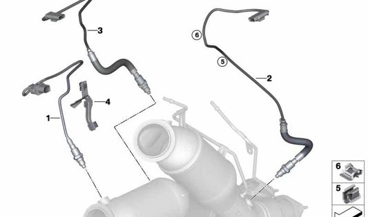 Sonda lambda OEM 11788058647 para BMW G21, G26, F97, F98. Compatible con modelos ALPINA B3 y B4, X3 M Competition. Original BMW.