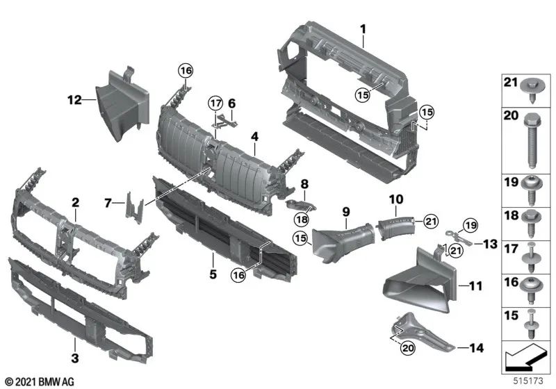 DUCTO DE AR RADIADOR PARA BMW 4 G26 SERIES (OEM 51748738867). BMW original.