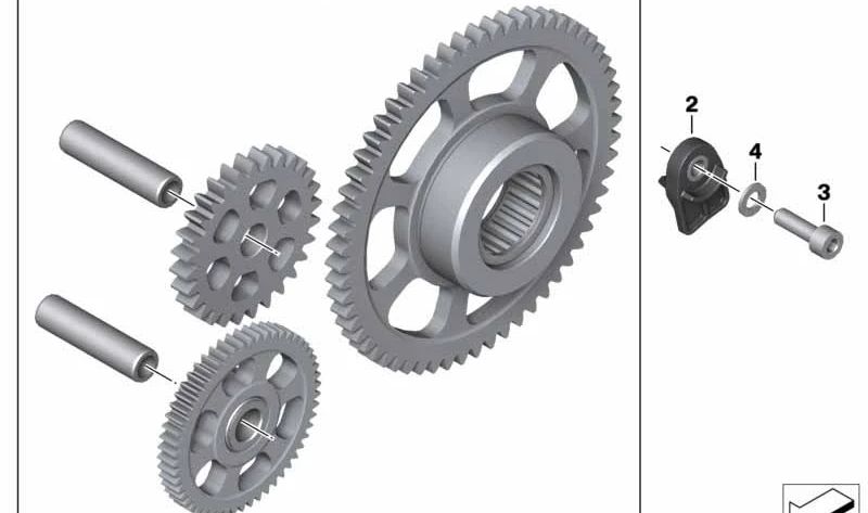 Juego de accionamiento del motor de arranque OEM 12419829398 para motos BMW G 310 R, G 310 GS, G 310 RR. Original BMW Motorrad.