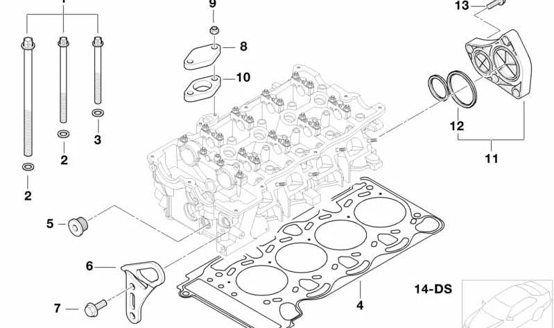 Junta de cabeçote sem amianto para BMW Série 1 E81, E82, E87, E88, Série 3 E90, E91, E92, E93, Série 5 E60N, E61N, X1 E84, X3 E83, Z4 E85 (OEM 11127563412). BMW original