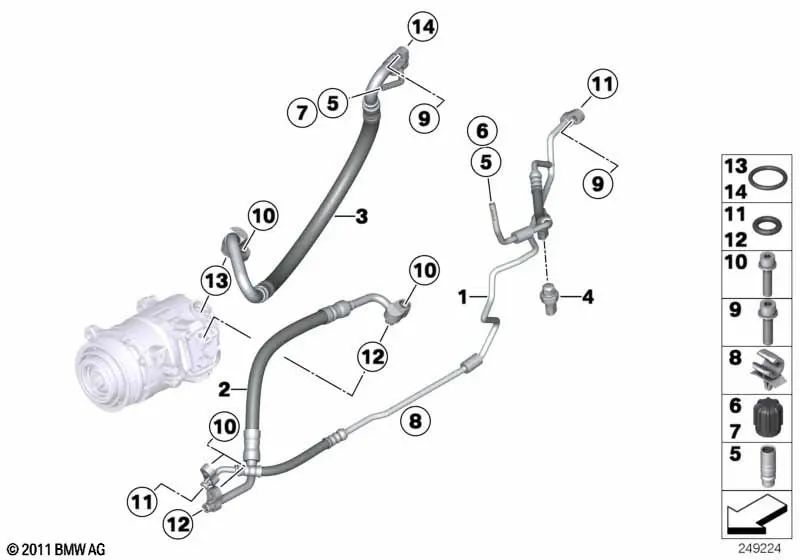 Saugleitung para BMW X3 F25, X4 F26 (OEM 64539382722). BMW original