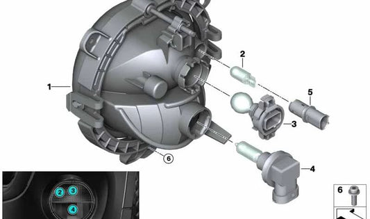 Faro parachoques izquierdo OEM 63177329171 para MINI F56, F55, Clubman F54, Cabrio F57. Original MINI.
