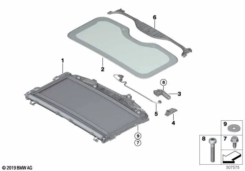 Sistema de sombreamento OEM 54109464911 para BMW X7 G07, X7 G07 LCI. BMW genuíno.