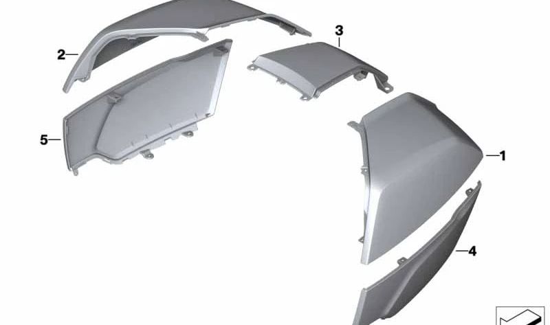 Panel protector tapa de topcase central Meteoric Dust OEM 46547925453 para BMW K1600 Bagger (K61). Original BMW Motorrad.