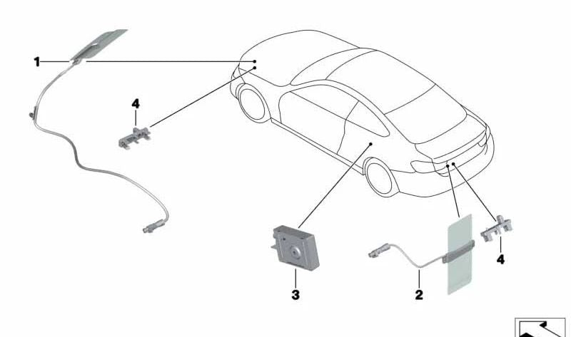 Antenne téléphonique OEM 65209290621 pour BMW F33, F33N, F83, F83N. BMW d'origine. Idéal pour améliorer la réception mobile dans votre voiture. Assemblage arrière.