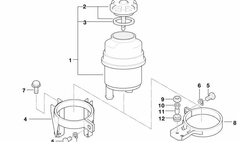 Oil Tank Bracket for BMW 3 Series E36 (OEM 32411093236). Original BMW