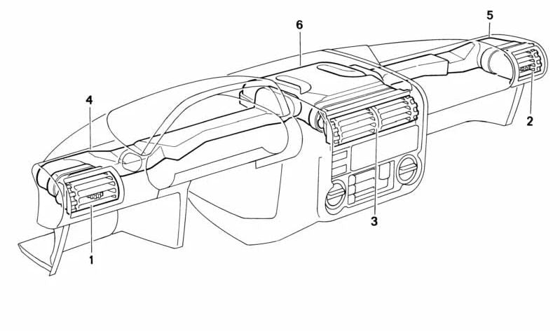 Rejilla de ventilación derecha OEM 64221381150 para BMW E30, Z1. Original BMW.