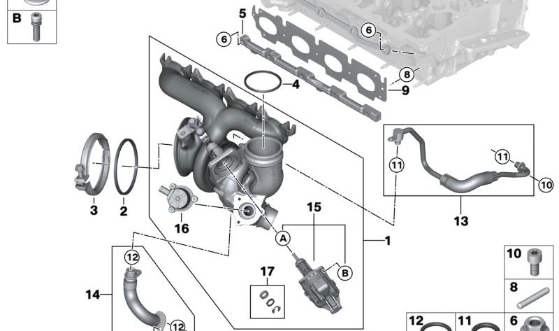 Tubería de alimentación de aceite OEM 11428629969 para BMW F40, F44, F45, F46, G20, G21, G28, G22, G23, G26, G30, G31, G32, G11, G12, F48, F39, G01, G02, G05, G06, G29 y MINI F54, F55, F56, F57, F60. Original BMW y MINI.