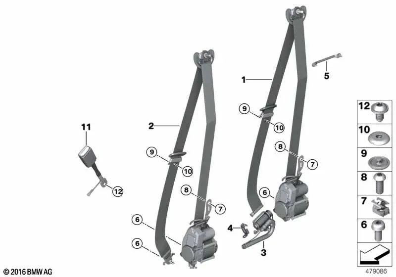 REMA Oberriemen vorne rechts OEM 72117384678 für BMW X5 F15, X5 M F85, X6 F16, X6 M F86. Original BMW.