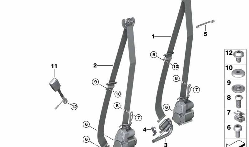 Cierre de cable de seguridad OEM 72117297131 para BMW F15, F85, F16, F86. Original BMW.