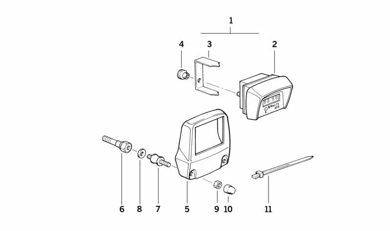 Soporte metálico OEM 62131244337 para BMW Motorrad R248. Compatible con kits de instalación de instrumentos adicionales y reloj horario. Original BMW.
