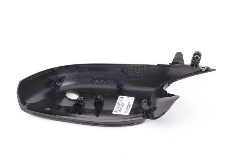 Carcasa inferior izquierda de espejo retrovisor OEM 51167308655 para BMW F07, F10, F11, F18, F06, F12, F13, F01, F02. Acabado Shadow-Line. Original BMW.