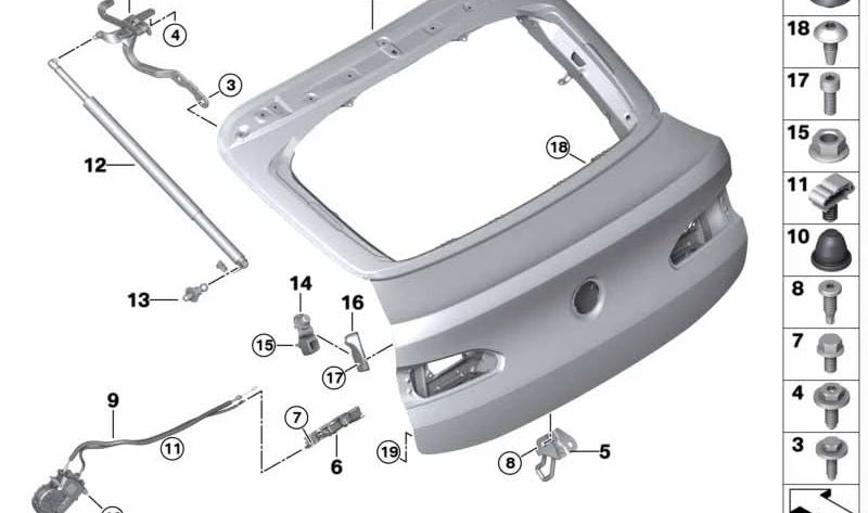 Husillo de accionamiento izquierdo OEM 51247424415 para BMW G02, F98. Original BMW.