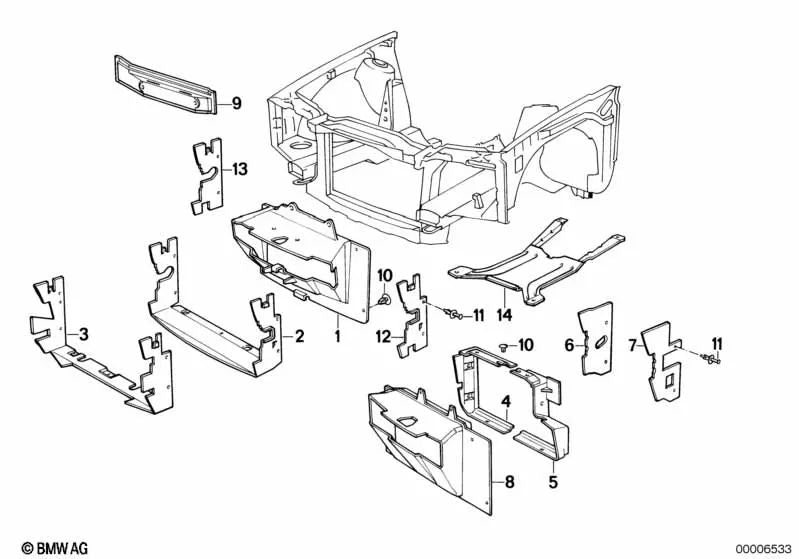 Conducto de aire izquierdo para BMW Serie 3 E30 (OEM 51711916213). Original BMW
