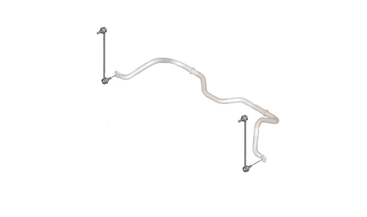 Kit de reparación bieletas delanteras OEM 31352318481 para MINI R50, R52, R53, R55, R56, R57, R58, R59. Incluye 2 bieletas y 4 tuercas. Original MINI.