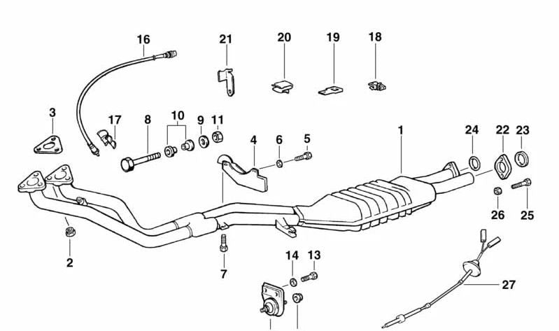 Suporte OEM 11781714780 para BMW E28 520i {Models: 4031, 4041, 4051, 4052, 4061, 4062, 4071, 4072, 4081, 4082}. Peça original da BMW.