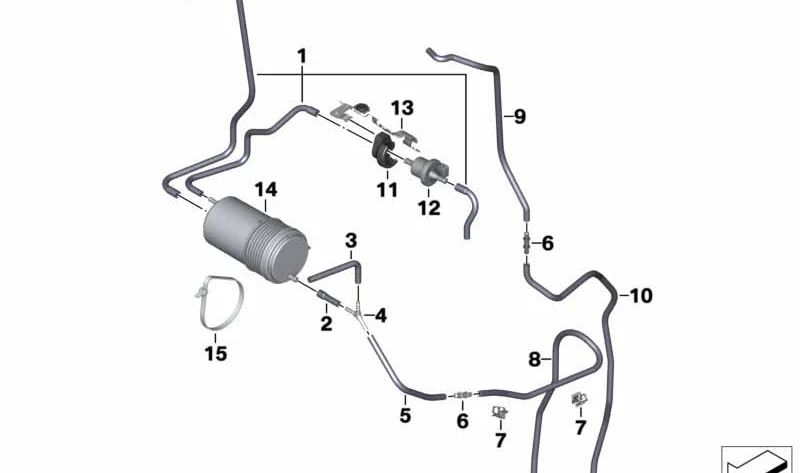Tubo de ventilação do tanque OEM 16138548312 para motocicletas BMW K1600 GT, K1600 GTL, K1600 Bagger... e muito mais. Originais BMW Motorrad.