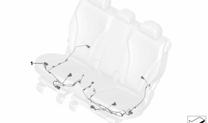 Cableado asiento trasero derecho para BMW F15, F16 (OEM 61129362573). Original BMW