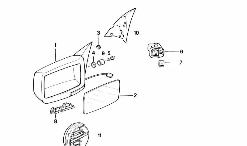 Électricité et chauffée extérieure droite OM 51168181546 pour BMW E34 518i, 520i. Compatible avec des modèles avec un changement manuel et automatique. BMW d'origine.