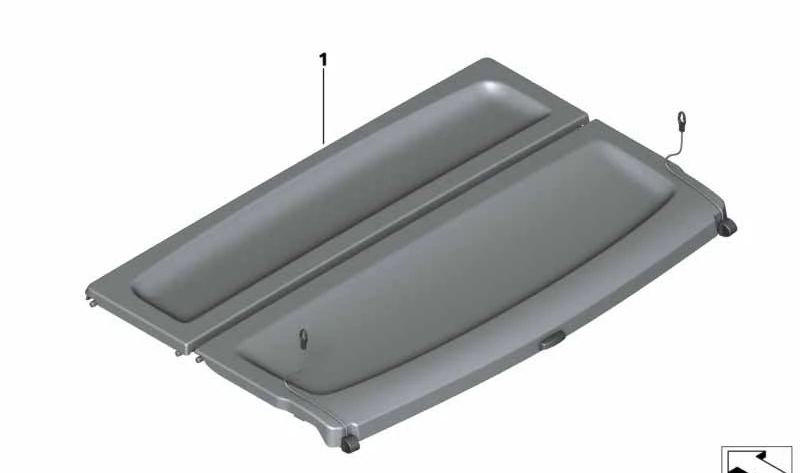 Bandeja interior portaobjetos OEM 51467378621 para BMW X1 F48, F48N, F49, F49N. Original BMW.