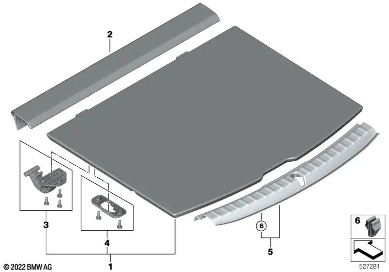 CAGA DE ASSUNTO PARA BMW 2 U06 Série, X1 U11 (OEM 51475A48C76). BMW original