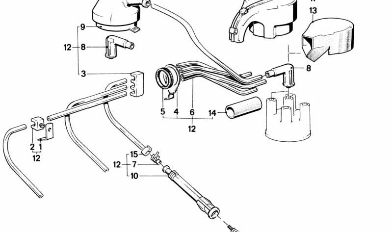 Brommet de caoutchouc pour la série BMW 3 E21, série 5 E12, E28 (OEM 12121273106). BMW d'origine