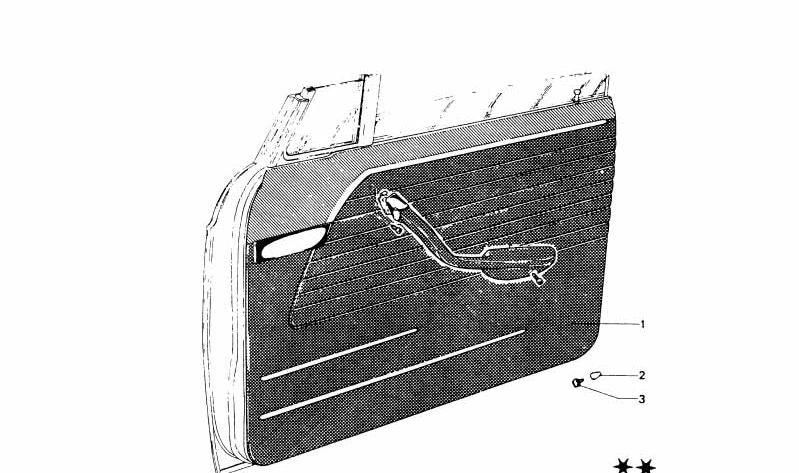 Panneau de porte d'entrée droite 51411816856 pour BMW E23. BMW d'origine.