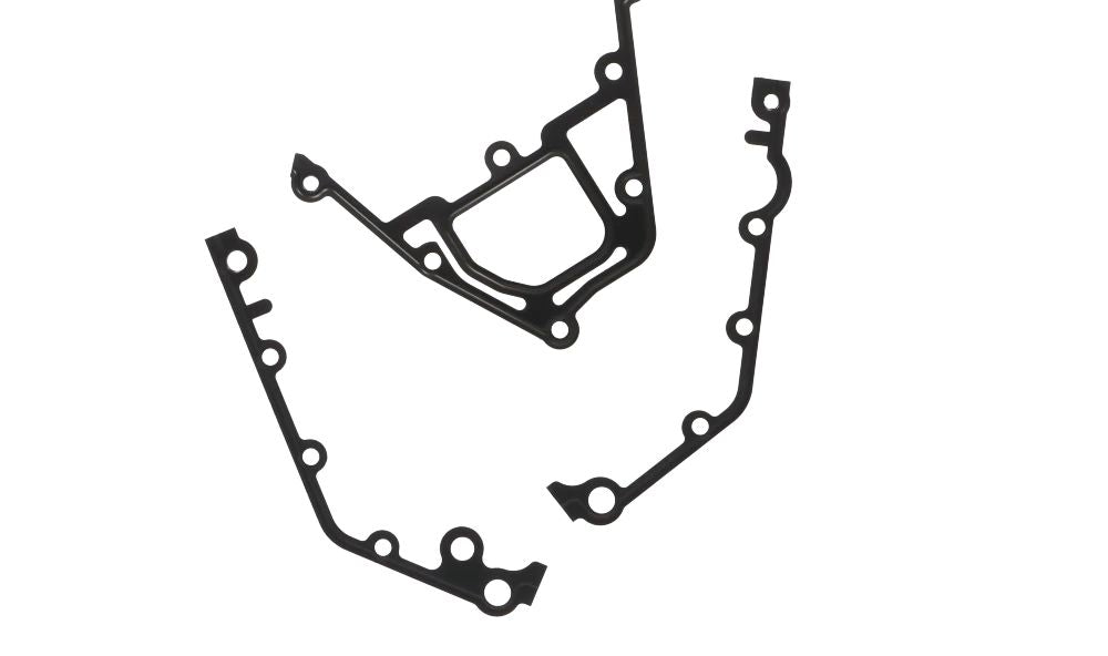 Juego de juntas tapa cadena OEM 11141436978 para BMW E34, E39, E32, E38, E31, E53, E52. Original BMW.