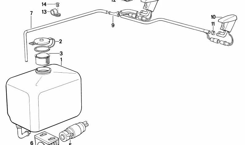 Depósito de líquido limpiaparabrisas OEM 61662297065 para BMW Z1 (E30). Recambio original BMW.