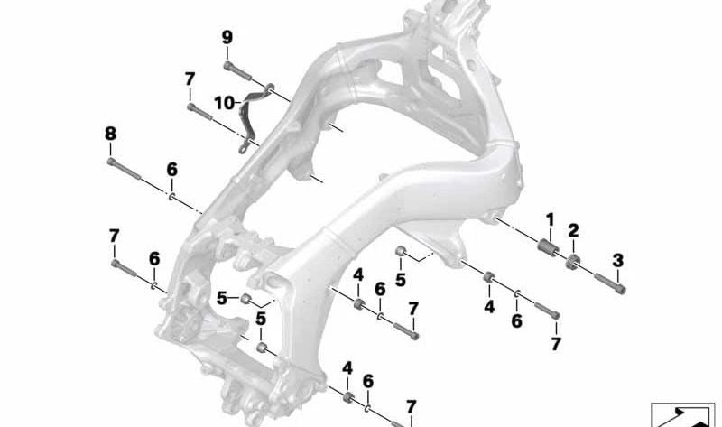 Tornillo ISA M12x1,5x70 OEM 07129907107 para BMW Motorrad K 1600 GT, GTL, GTL Exclusive y Bagger (modelos KK48 y KK61 de 2010 a 2027). Original BMW Motorrad.