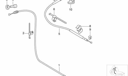 Cabo acelerador OEM 32737660040 para motocicletas BMW F 650 GS, F 650 CS, G 650 GS... e muito mais. Originais BMW Motorrad.