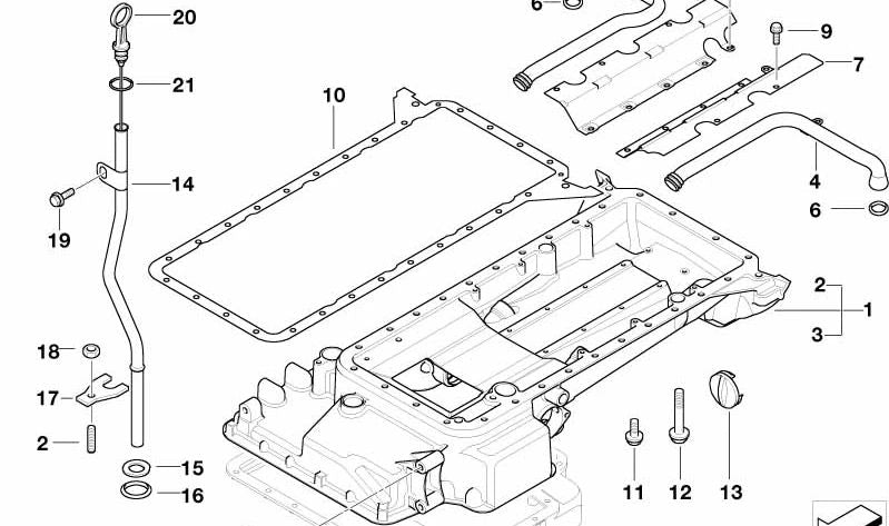 Varilla medidora de aceite para BMW Serie 5 E39 (OEM 11431407931). Original BMW