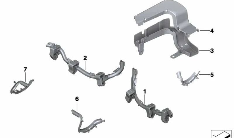 Canaleta de cables derecha OEM 61139185166 para BMW F11, F11N. Original BMW.