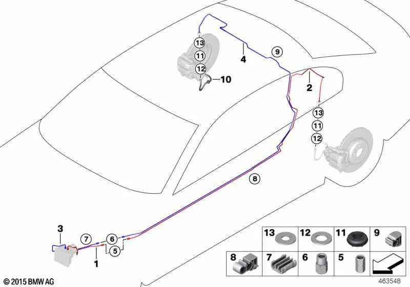 Mangueira de borracha OEM 34306875170 para BMW Série 5 F07, F10, F11, G30, Série 6 F12, F13, Série 7 F01, F02... e muito mais. BMW genuíno.