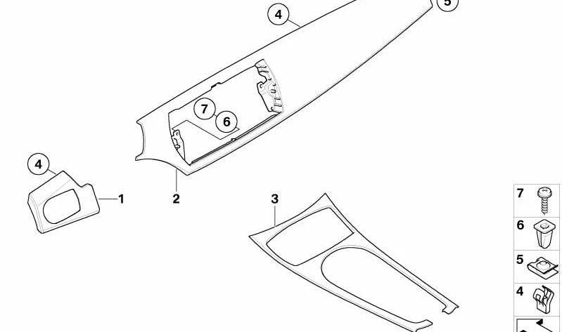 Nastro decorativo I-tafel sinistro in pelle per BMW Z4 E85, E86 (OEM 51458035091). BMW originale
