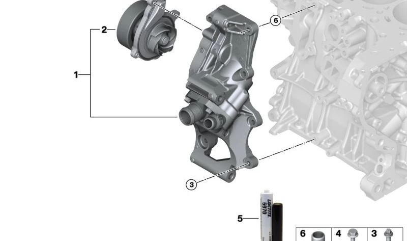 Bomba de refrigeración con termostato y soporte OEM 11518601366 para MINI F56, F55, Clubman F54, Cabrio F57, Countryman F60 y más. Original MINI.