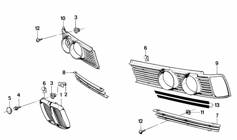 Zentrales dekoratives Netz OEM 51131872047 für BMW E21. Kompatibel mit allen E21 -Modellen, die zwischen 1975 und 1983 hergestellt wurden. Originaler BMW -Ersatz.