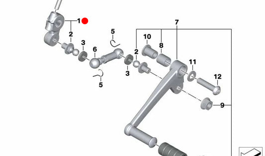 Palanca del cambio plata OEM 23417689019 para motos BMW F 800 GT, F 800 S, F 800 ST, F 800 R. Original BMW Motorrad.